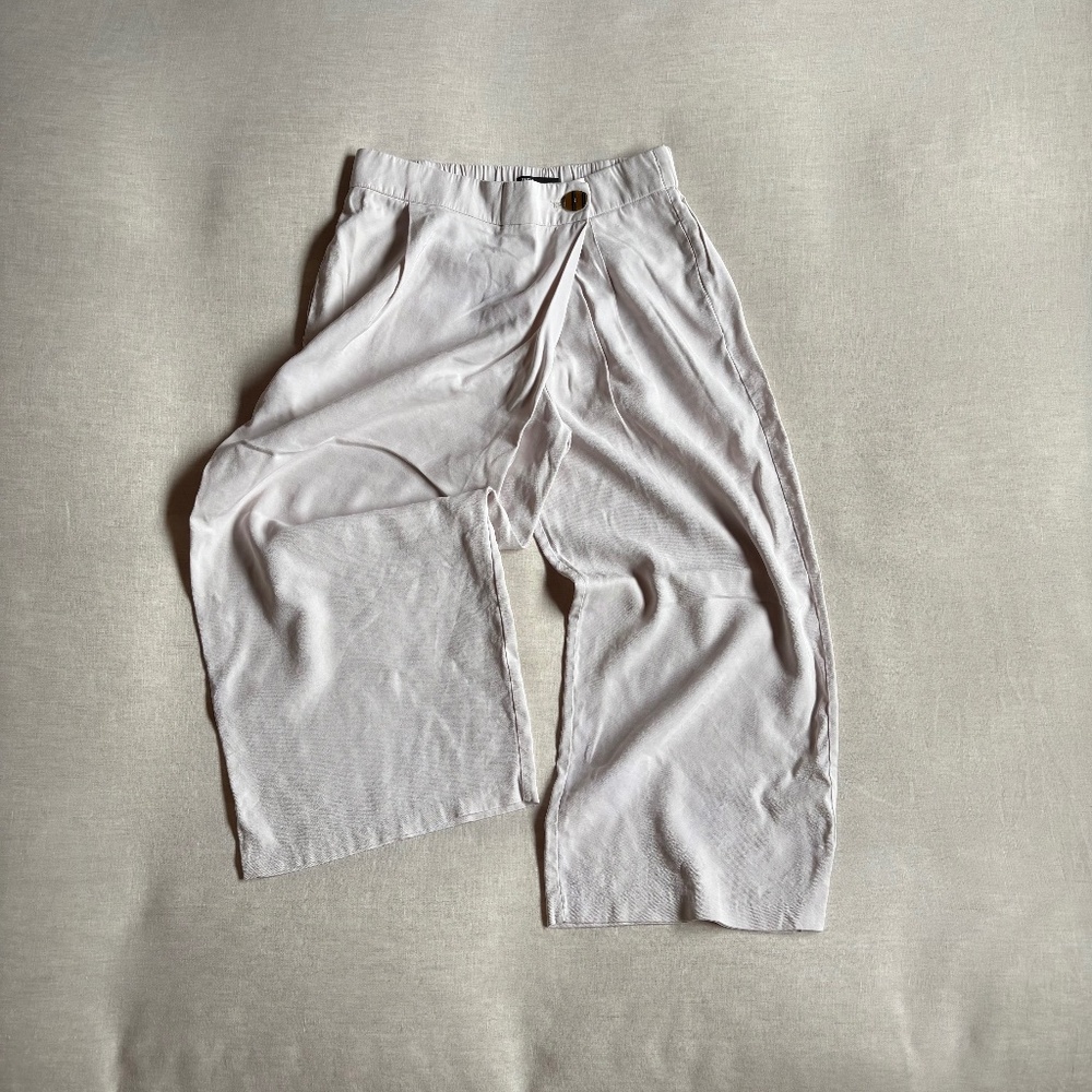 Zara Asymmetrical Wide Leg Pants with Crossover Waist